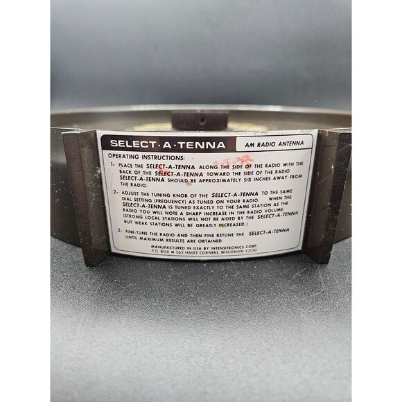 Vintage SELECT-A-TENNA AM Radio Signal Booster Antenna Extender MCM Brown & Gold - Picture 4 of 6